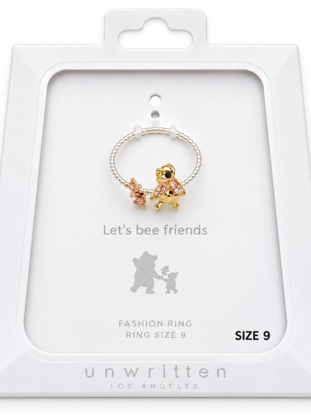 Let’s Be Friends Gold & Silver Tone Charm Ring Size 9